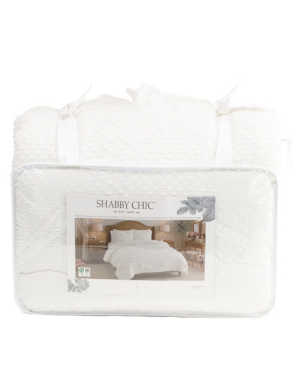 Shabby Chic White Textured Comforter Set